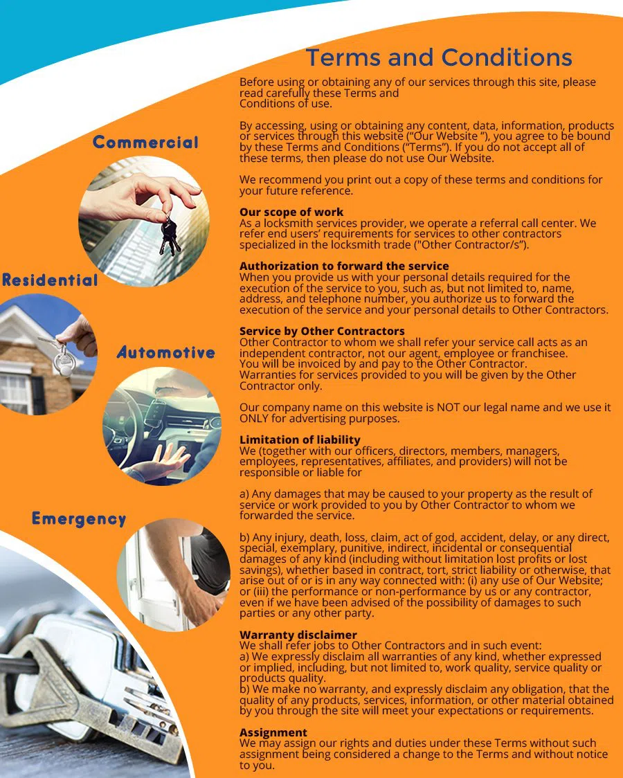 Millersville Locksmith Store Millersville, MD 410-864-0345 - TermsAndConditions